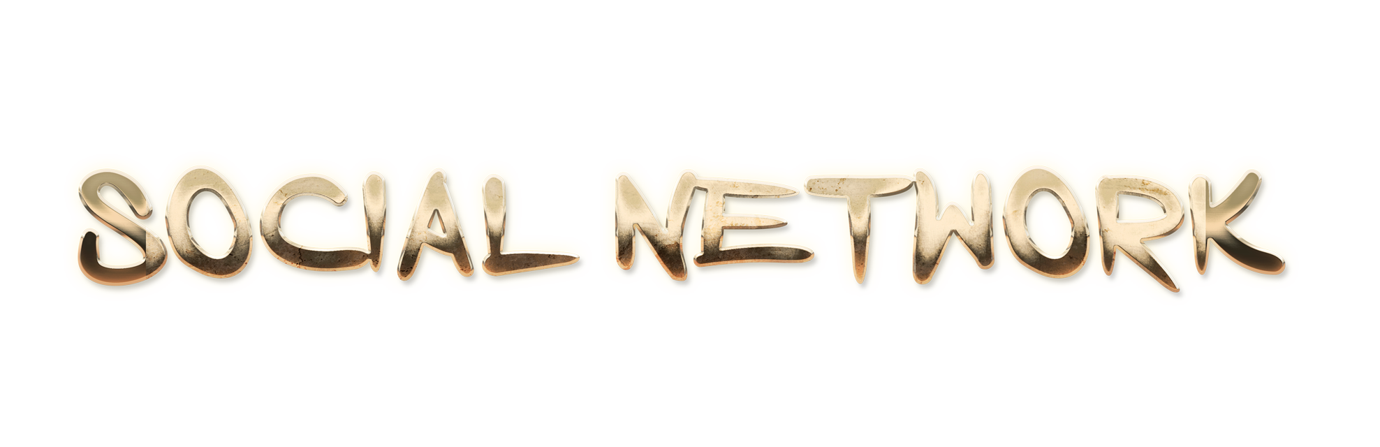 WORD SOCIAL NETWORK gold text effects art typography PNG images free